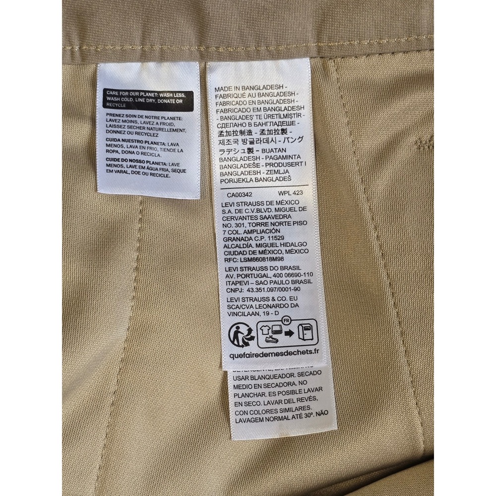 😀Levi Strauss XX Chino Standard Fit Shorts Mens 38 Tan Khaki Flat Front Stretch - Picture 14 of 16